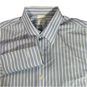 Brooks Brothers 346 Men's‎ 16-34 Slim Fit Striped French Cuff Dress Button Down